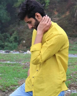 Sunshine Yellow Handwoven Linen Shirt