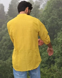 Sunshine Yellow Handwoven Linen Shirt