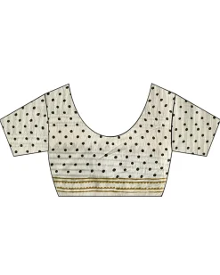 Surmayi Shaam Ivory Hand Block Printed Cotton Saree - WW