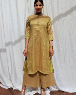 Swetambhara Handwoven Cotton Zari Kurta Set - Zari