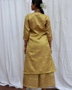Swetambhara Handwoven Cotton Zari Kurta Set - Zari