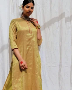 Swetambhara Handwoven Cotton Zari Kurta Set - Zari