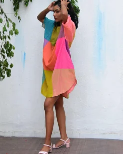 Tropical Tides Freesize Handwoven Cotton Dress - Rc
