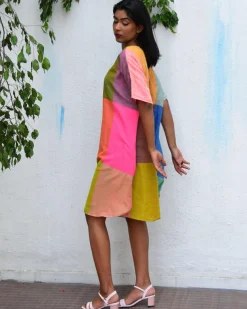 Tropical Tides Freesize Handwoven Cotton Dress - Rc