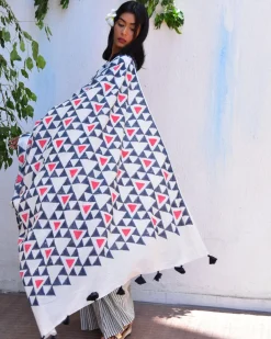 Twilight Sparkle Handblockprinted Mulmul Cotton Saree - Vnmn