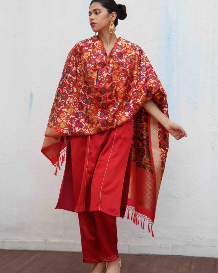 Uns Handwoven Banarasi Kimkhab Brocade Dupatta