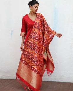 Uns Handwoven Banarasi Kimkhab Brocade Dupatta