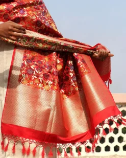 Uns Handwoven Banarasi Kimkhab Brocade Dupatta