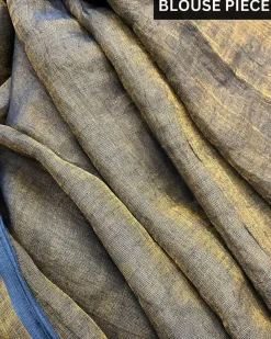 Vidhu Handwoven Linen Saree-Melting Moon