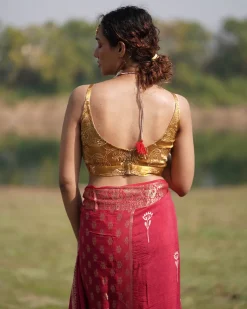 Vilasini Blockprinted Mashru Silk Blouse - RB