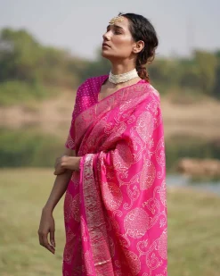 Visakha Blockprinted Dola Silk Saree - RB