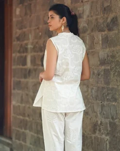 Whipped Fog Ivory Block Printed Top - SFD