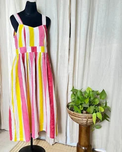 White Handblock printed dress - Love Despite