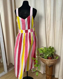 White Handblock printed dress - Love Despite