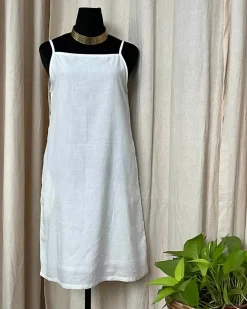White Handwoven Linen Dress - Love Despite