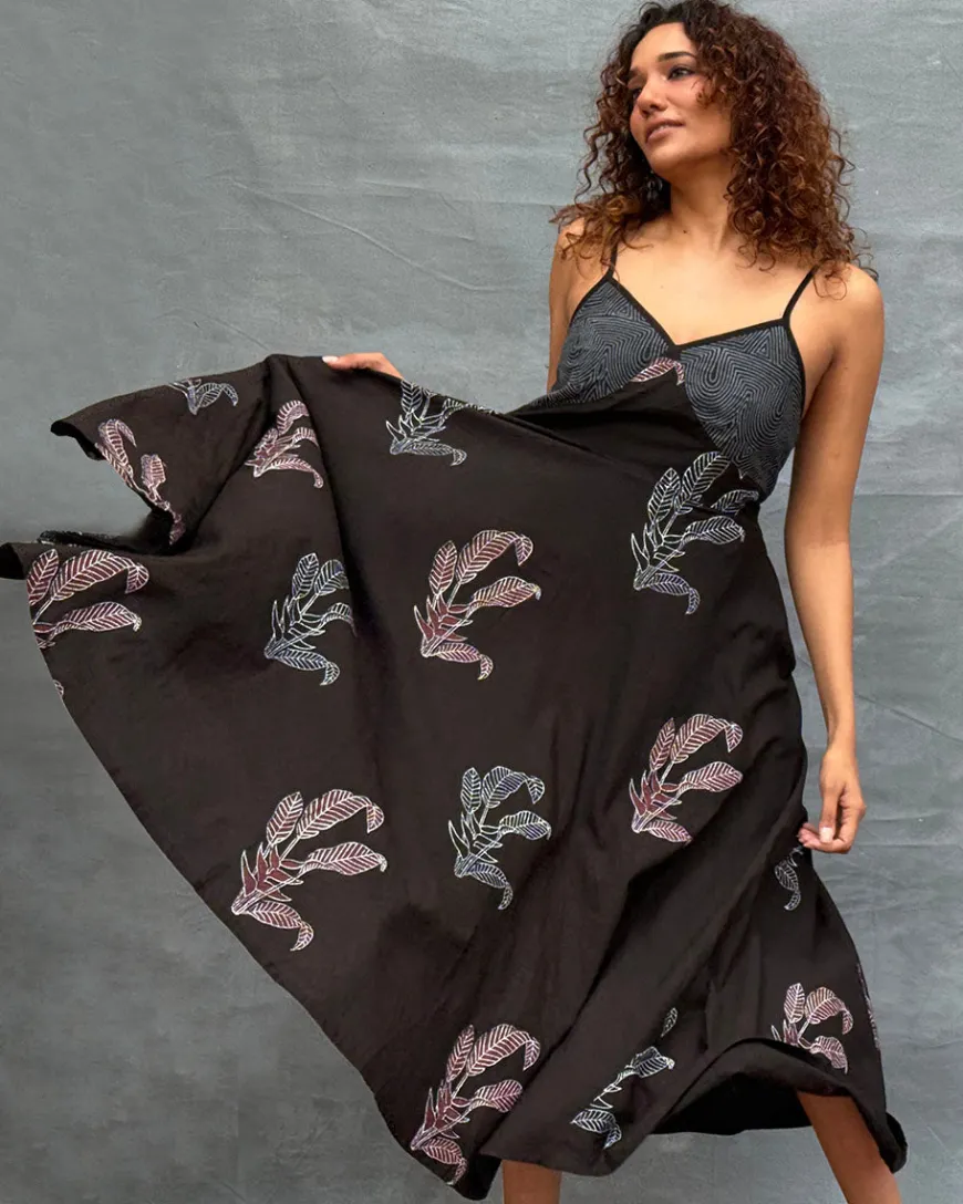 Wildflower Whispers Block printed Cotton Dress