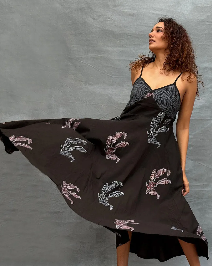 Wildflower Whispers Block printed Cotton Dress