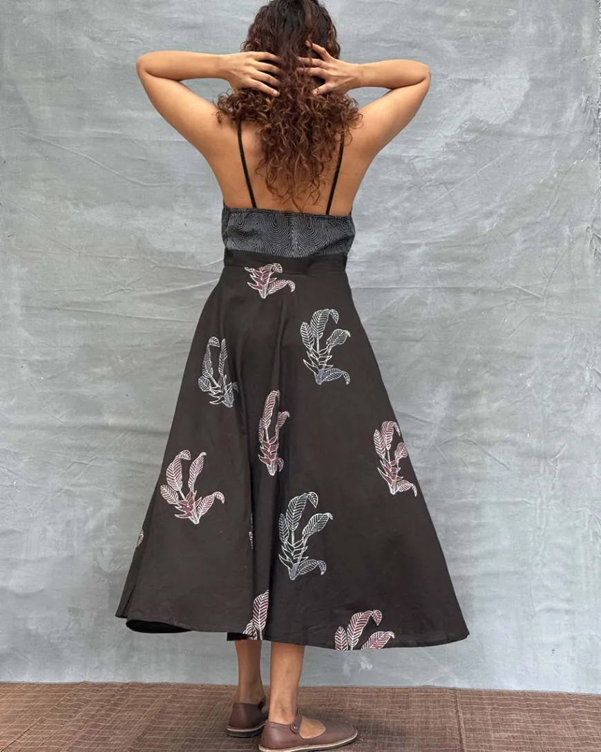 Wildflower Whispers Block printed Cotton Dress