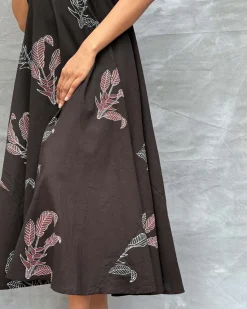 Wildflower Whispers Block printed Cotton Dress