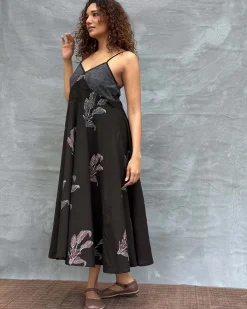 Wildflower Whispers Block printed Cotton Dress