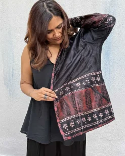 Willow Wrap Mashru Silk Reversible Quilted Jacket