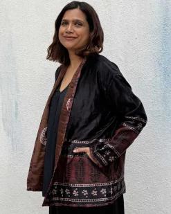 Willow Wrap Mashru Silk Reversible Quilted Jacket