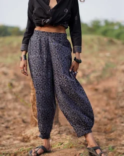 Wistful Dawn Blockprinted Cotton Pant-WWB