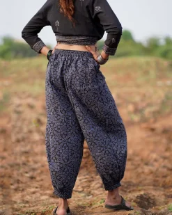 Wistful Dawn Blockprinted Cotton Pant-WWB