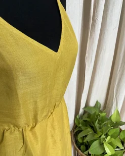 Yellow Handwoven Linen Dress - Love Despite