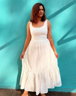 Zarish Cotton Skirt - Safed
