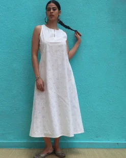 Ziva Cotton Dress - Safed