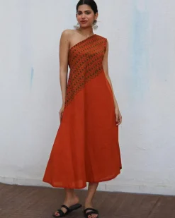 Zoe Block printed Cotton Dress - NOMAD