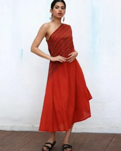 Zoe Block printed Cotton Dress - NOMAD