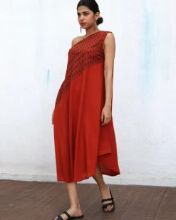 Zoe Block printed Cotton Dress - NOMAD
