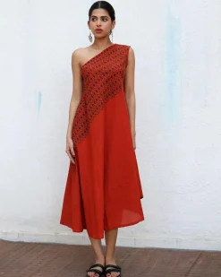 Zoe Block printed Cotton Dress - NOMAD