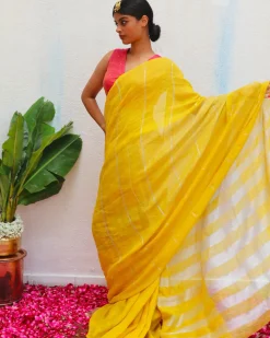 Zulaikha Handwoven Linen Zari Blouse - Eknoor